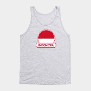 Indonesia Country Badge - Indonesia Flag Tank Top